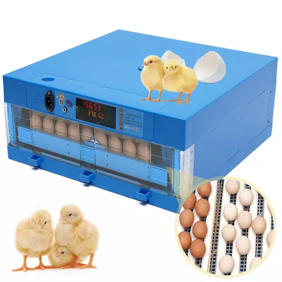 110V Digital Fully Automatic 64 Eggs Incubator Egg Hatcher Chicken Goose Duck...