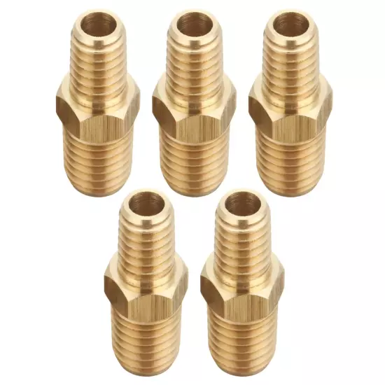 5Pc 3/8" Male to 1/4" Male NPT Hex Nipples Reducer Adapter Brass Fittings