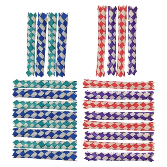 24pcs Finger Traps Birds Parrots Chew Toy Chinese Bamboo Traps DIY Toy for Kids