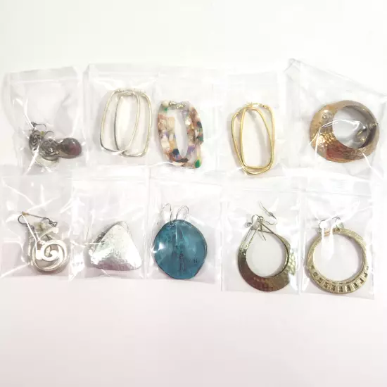 Piered Earrings Mixed Lot 925 RLM Soho Chicos Large Hoop Hammered Fashion Spiral