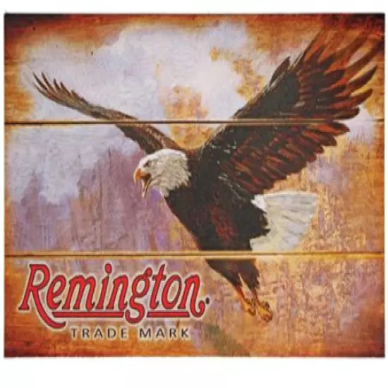 REMINGTON EAGLE WOOD SIGN BALD AMERICAN JUVENILE WALL PLAQUE WOODEN AMMO