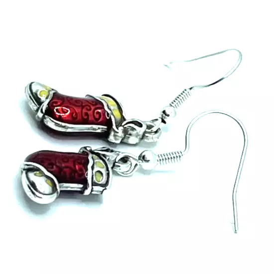 Brighton Nite Before Christmas Red Stockings Holiday Charms Silver Earrings