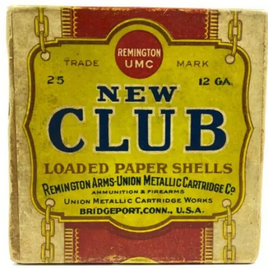 Remington UMC New Club 12 Ga Paper Shells EMPTY 2 Piece Ammo Box 6515-NP