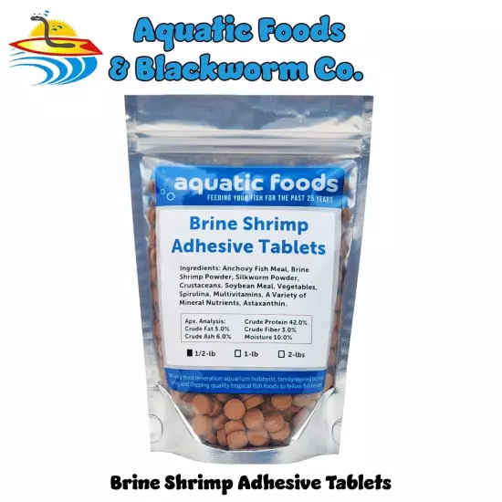 Brine Shrimp Adhesive Tablets for Oscars, Catfish, Cichlids, & All Fish. WL