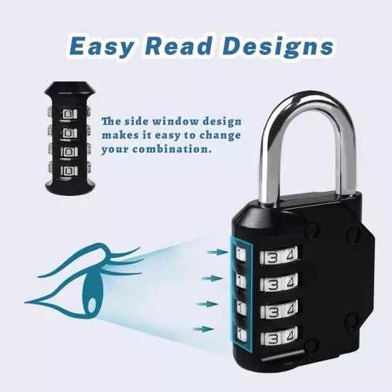 -060 4 Digit Combination Lock Outdoor Padlock for School Gym Sports Locker Fence