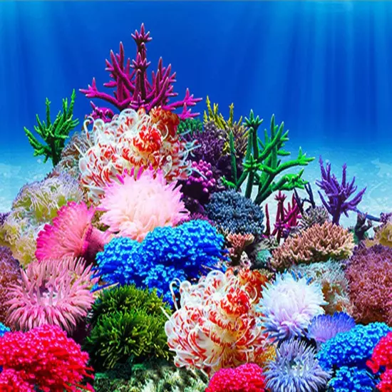 Fish Tank Stickers Wallpaper Seaweed Background Aquarium Background Decoration W