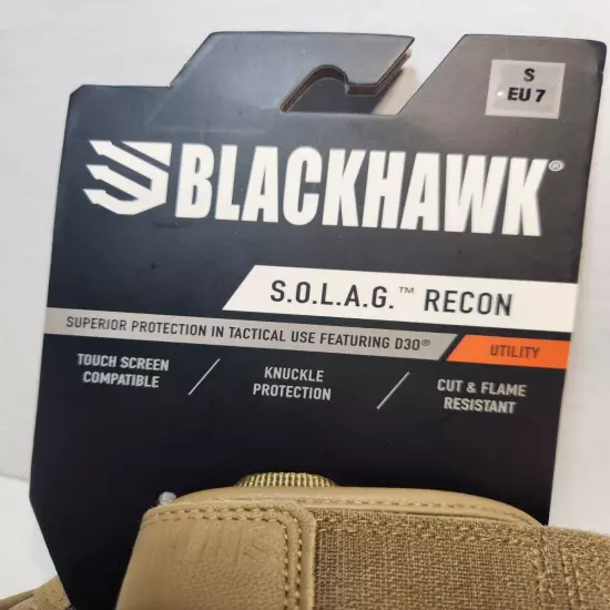 BLACKHAWK S.O.L.A.G Recon Tactical Gloves Made with Kevlar Leather Coyote Small