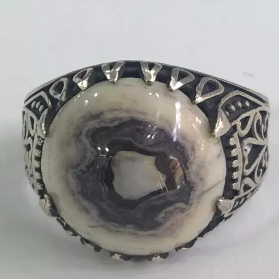 Men Ring Silver Sterling 925 Agate,Aqeeq,Yemenخاتم عقيق سليماني عين صياغه ايراني