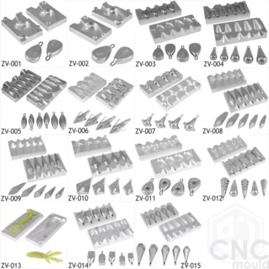 Fishing Lead Mould CNC Aluminium Sea Weights Moulds 1oz to 7oz various forms NEW