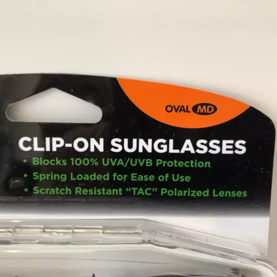 SAV Evewear Clip on Sunglasses - Blocks 100% UVA/UVB Protection - Oval - NEW