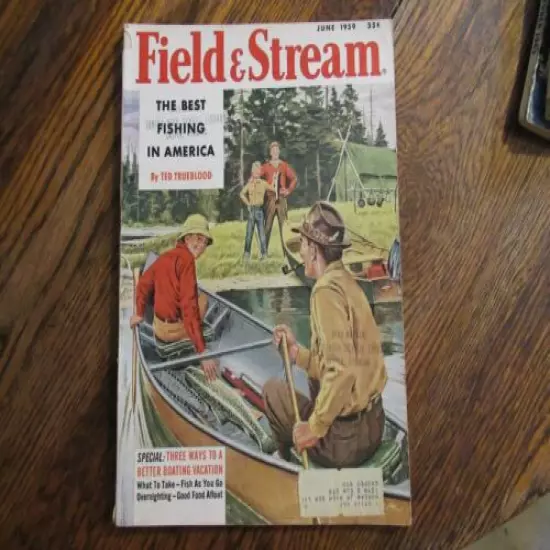 Field and Stream Magazine June 1959 Vintage Issue- Free Shipping!