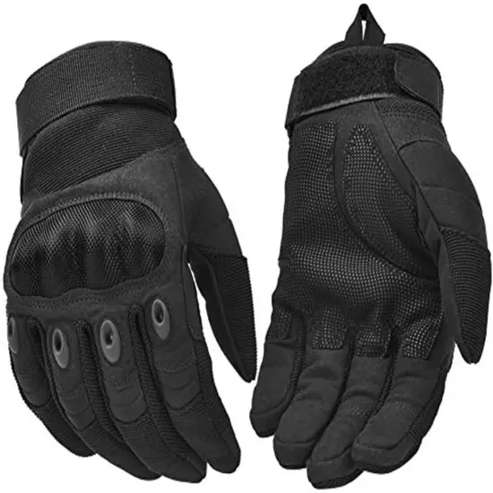 Tactical Gloves Motorcycle Riding Gloves Full Finger Gloves Black