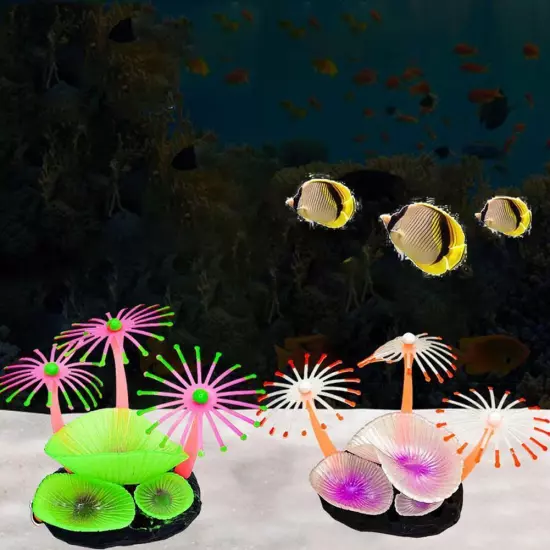 Soft Silicone Artificial Corals Simulation Aquarium Fish Landscaping M6Q7