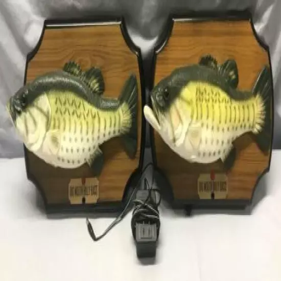 (2) Gemmy Big Mouth BILLY BASS - Both Sing and Partially Move - Parts or Repair