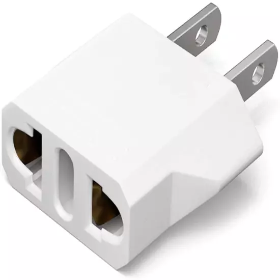 Unidapt Small European to American Outlet Plug Adapter, EU to US Adapter, Univer