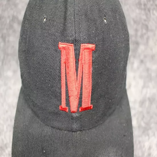 Vtg Vanguard Marlboro black logo horse spellout adjustable strapback hat cap