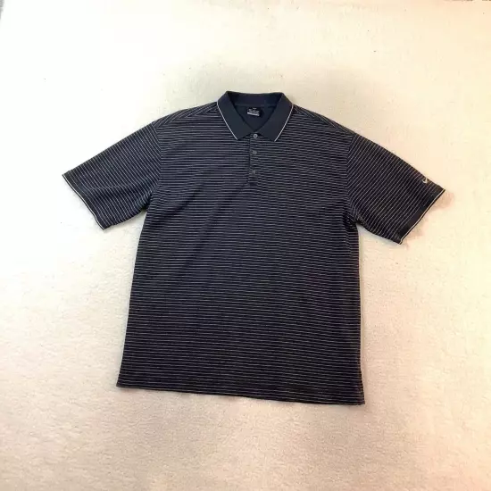 NIKE GOLF DRI-FIT BLACK POLO SHIRT MENS Size XL Swoosh-Logo