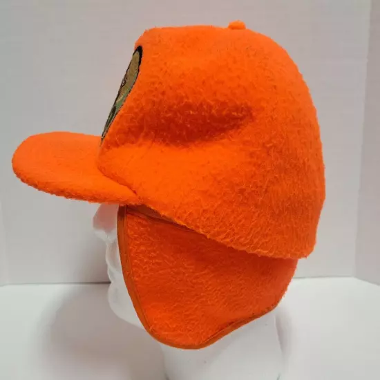 Vintage Hunt Ohio Blaze Hunter Orange Winter Hat Cap With Earflaps Mens Size XL