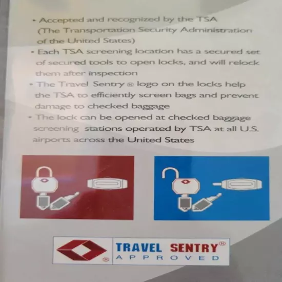 New 2 Travel Sentry TSA Locks Padlock w/ keys and Dial Lock 