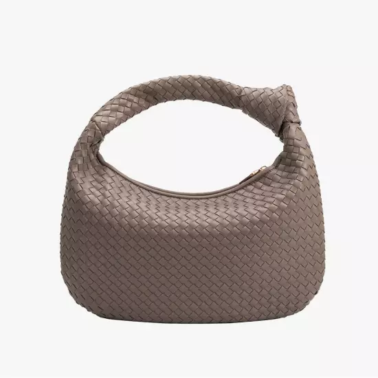 Melie Bianco Brigitte Large Satchel Recycled Vegan Woven Knot Bag Anthropologie!