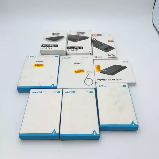 Assorted Powerbanks Collection - Anker & More, Wireless Charging, USB-C Lot of 9