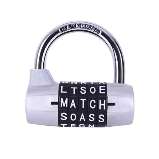 Combination Padlock - 5 dials, Locker Locks Set Your own Word Combination Pad...