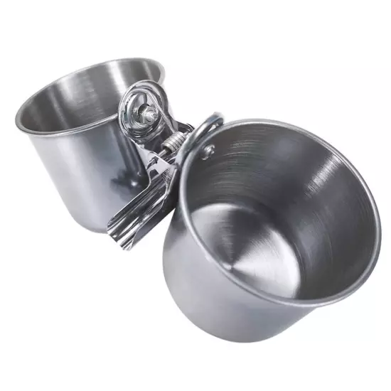 Bird Feeding Cups - Parrot Food Dish Stainless Steel Parrot Feeders Water Cag...