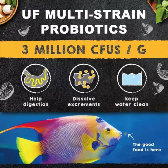 Ultra Fresh Marine Fish Food, 75% Sword Prawns + Squids, Natural Protein, Color 