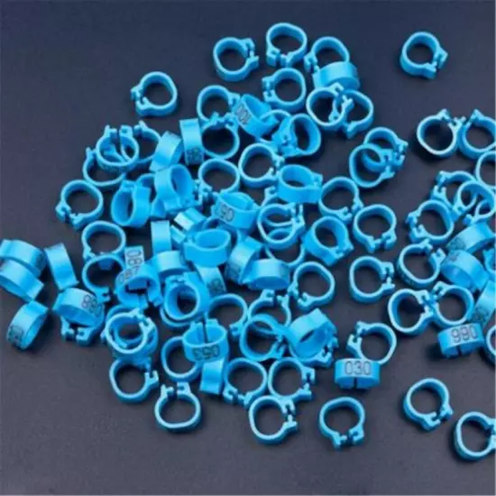 100PCS 8mm Bird Rings Leg Foot Bands For Pigeon Parrot Clip Rings Number 1-100