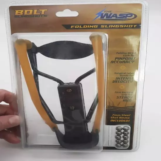 New "The Wasp" Folding Slingshot-7mm 10 Steel Shot