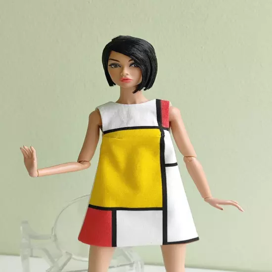 Red & Yellow Color Block dress #2 for Poppy Parker, Nu face, Nippon by Olgaomi