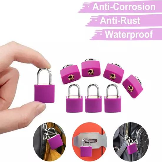 Purple Luggage Locks 6Pcs Suitcase Locks W/ Keys Small Keyed Locker Padlock New