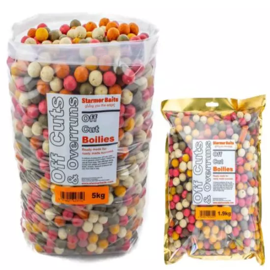 Carp fishing boilies off cuts & over runs mixed sizes and colour 1.9kg-25kg