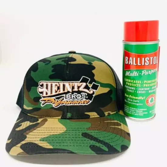 Ballistol MultiPurpose Lubricant Gun Cleaner - 6 aerosol oz w/ Heintz Camo Hat