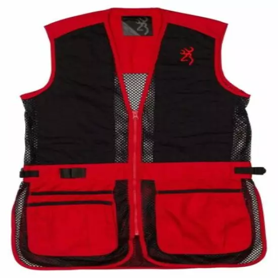 Browning Junior Trapper Creek Mesh Shooting Vest-Red/Black