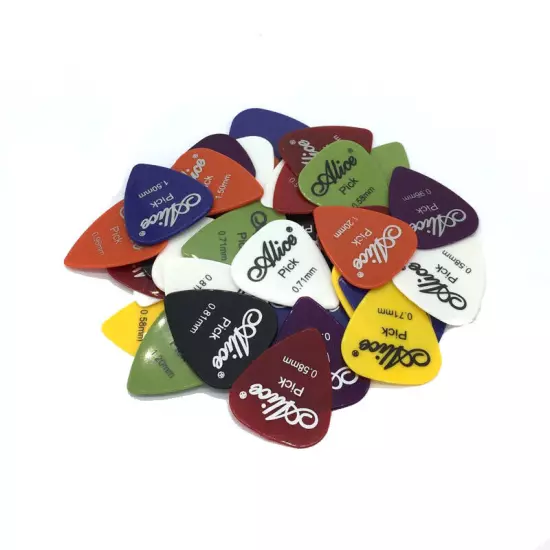 100 x Guitar Picks Acoustic Electric Plectrums 0.58/0.71/0.81/0.96/1.2/1.5 W Box