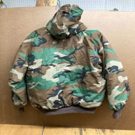 New w/Tags...Rothco Green Camo Quilted Lined Hooded Sweat Jacket--Size Medium