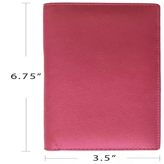 RFID Leather Checkbook Cover With Credit Card Slots and Pen Holder