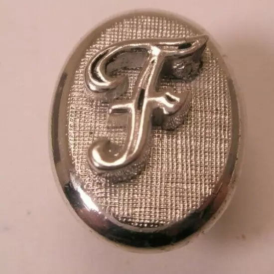 F Monogram Initial Letter Vintage SWANK Tie Tack Lapel Pin frank francis fred