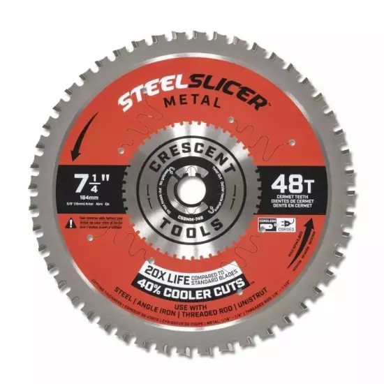 Crescent 7-1/4" x 48-Tooth SteelSlicer Medium Metal Circular Saw Blade