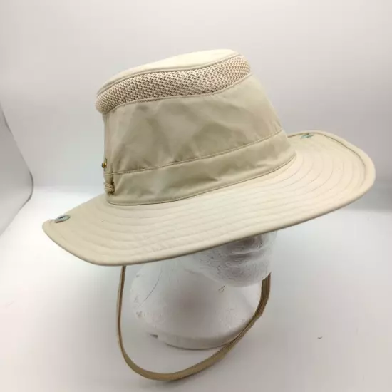 Tilley Endurables Air Flo Khaki Hat Mesh Ventilation Adjustable Strap Sz 7 3/8