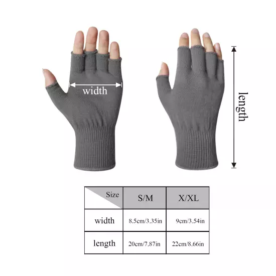 EvridWear Men Women Merino Wool Knit Liner Gloves Finger/Fingerless/Touchscreen