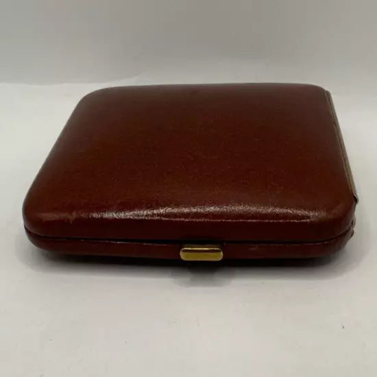 Vintage BUXTON Brown Cowhide 6 Key-Tainer Enclosed Key Holder Case