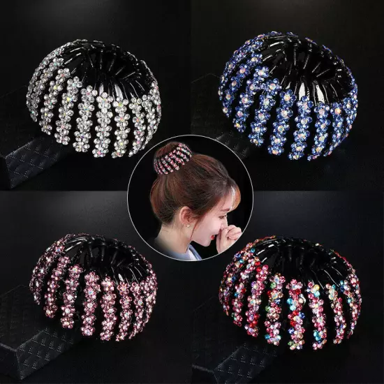 Women Bird Nest Expanding Ponytail Tail Hair Bun Holder Clip Claw Girls Hairpin