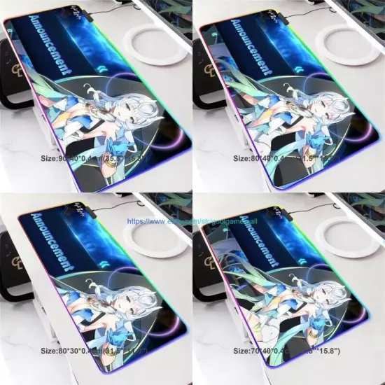 Epic Seven 7 Sexy Anime Girls Large RGB Gaming Mouse Pad Keyboard Play Table Mat