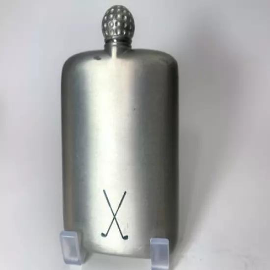 Vintage Royal Selangor Hand Finished Golf Club Collection Pewter Hip Flask _LTD.