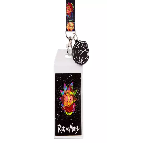 Rick and Morty ID Lanyard with Charm and Detachable Badge Holder