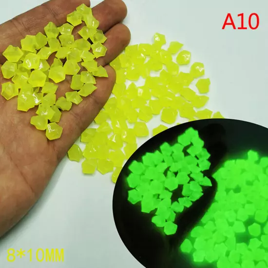 300pcs Garden Decor Luminous Stones Glow In Dark Decorative Pebbles Sn