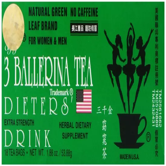 3 BALLERINA TEA DIETERS DRINK WEIGHT LOSS DIET EXTRA STRENGTH (18 TEA BAGS)