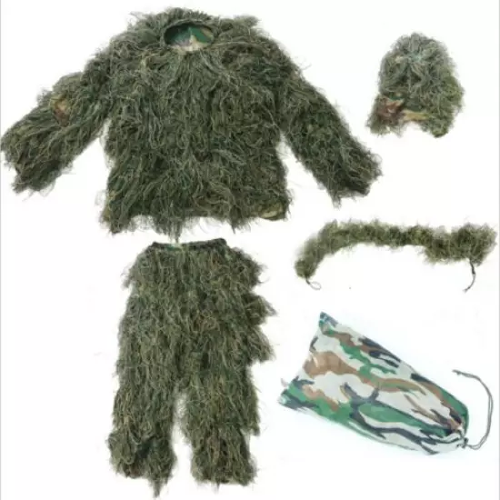 MILITARY GHILLIE SUITS WOODLAND DESERT CAMO CLOTHING TACTICAL HUNTING GEAR SET